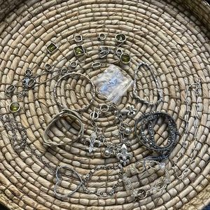 Lot of silver toned jewelry